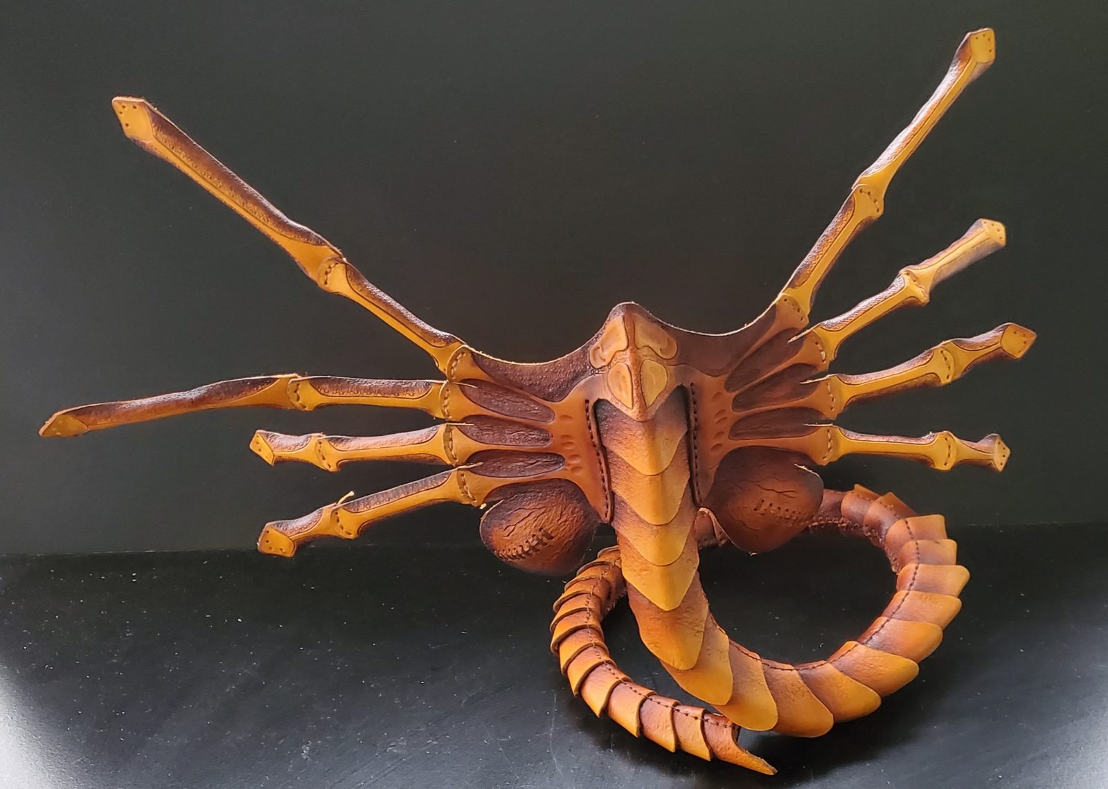 image from Crafting a leather facehugger with stamping