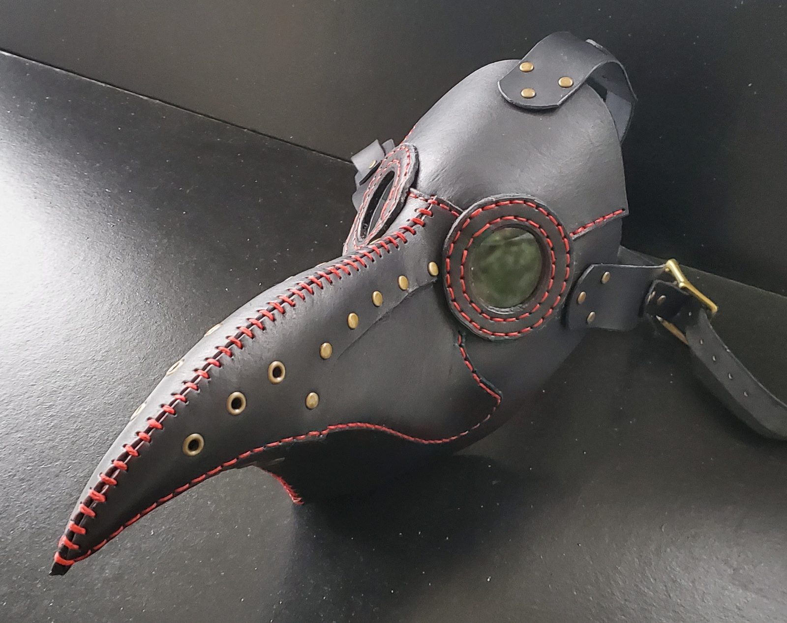 Plague doctor mask three-quarter view